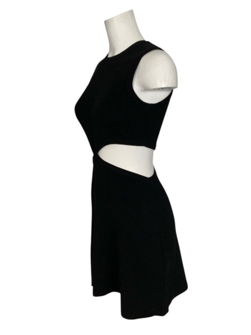 Maje Open Waist Mesh Dress 40 US L Noir Metallic Cutout - Picture 4 of 15
